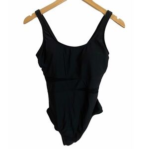 Catalina Black Mesh Sides One Piece Swimsuit Sz M